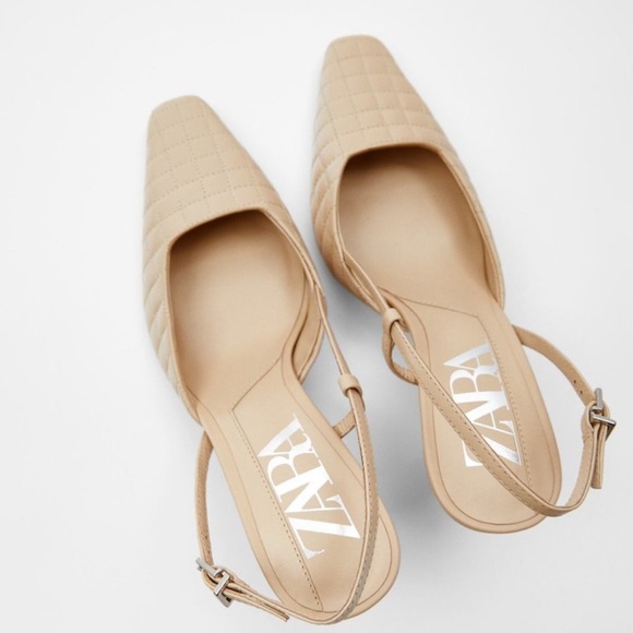 Zara Quilted Slingback Kitten Heel - Picture 2 of 7